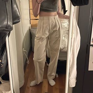 tory burch cream canvas pants